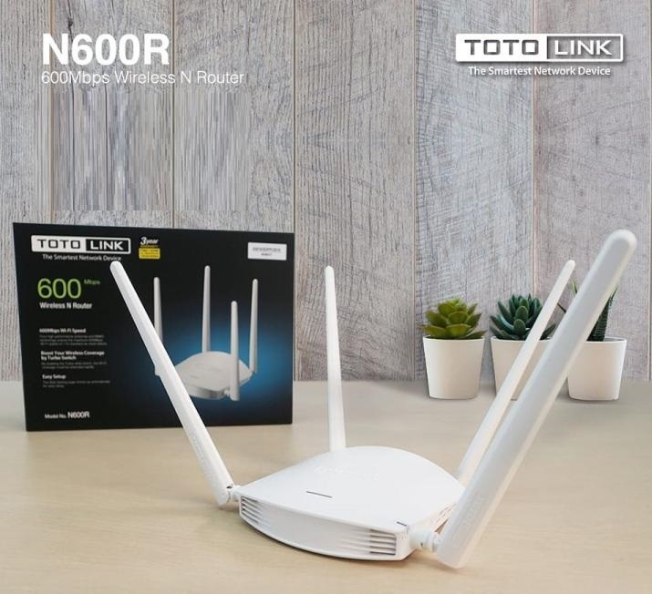 Router Wifi Totolink N600R 600Mbps 4 ăng ten phát sóng mạnh mẽ tới mọi nơi trong nhà bạn